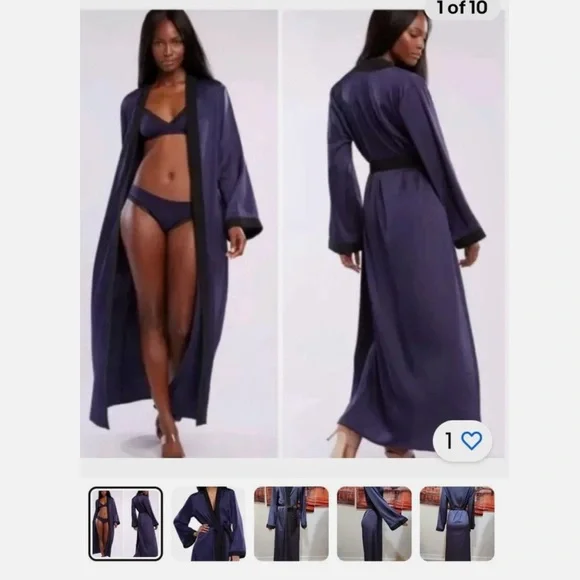 Savage X Fenty Midnight Blue Robe - Picture 5 of 15